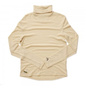 Beige Tracksmith Fells Turtleneck Men's Base Layer | XPSOE-5620