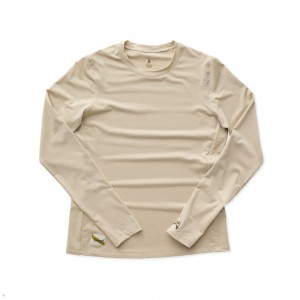 Beige Tracksmith Session Long Sleeve Women's Shirts | JIZRY-6230