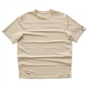 Beige Tracksmith Session Men's Tee | RMEUH-8512