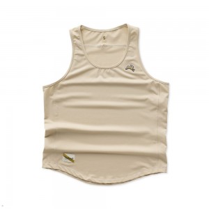 Beige Tracksmith Session Women's Tank | EQILJ-4875