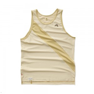 Beige Tracksmith Van Cortlandt Men's Singlet | PZMWJ-7054