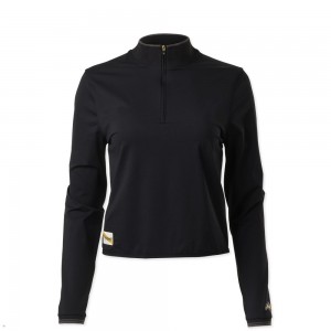 Black Tracksmith Session Quarter Zip Women's Mid Layer | BAKYG-1627