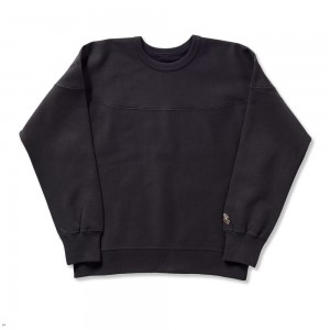 Black Tracksmith Trackhouse Crew Women's Sweatshirt | SVLHT-7862