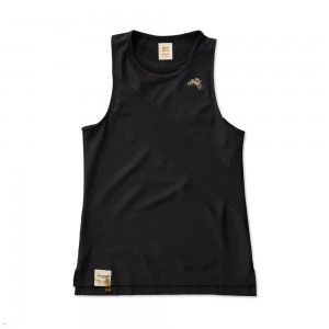 Black Tracksmith Van Cortlandt Women's Singlet | BXKTA-2859