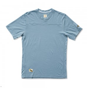 Blue Tracksmith Harrier Men's Tee | AQFOT-7403