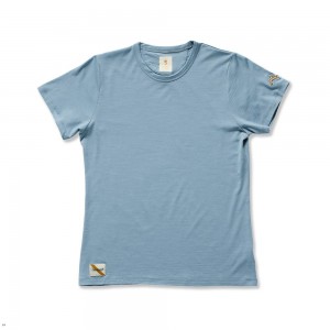 Blue Tracksmith Harrier Women's Tee | RIAQL-9823