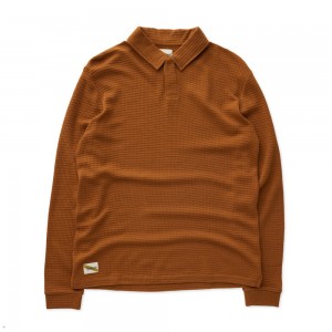 Brown Tracksmith Fells Rugby Men's Shirts | WQMHD-2931