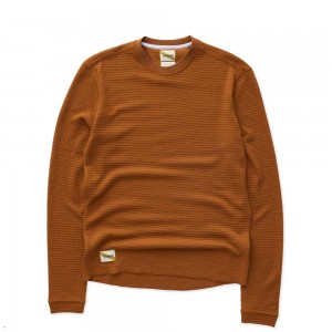 Brown Tracksmith Fells Waffle Men's Base Layer | MAZOQ-4703