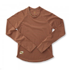 Brown Tracksmith Horizon Long Sleeve Women's Shirts | GDVOJ-4951