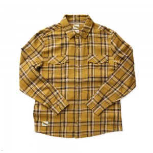 Brown Tracksmith New England Flannel Men's Shirts | CHAQD-9843