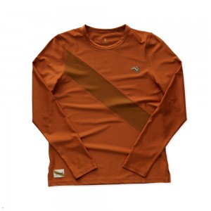 Brown Tracksmith Van Cortlandt Long Sleeve Women's Shirts | KMSIH-9408