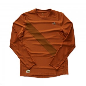 Brown Tracksmith Van Cortlandt Long Sleeve Men's Shirts | QTZPL-2316