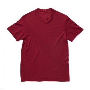 Burgundy Tracksmith Cambridge Men's Tee | NVYAP-0538