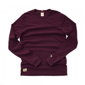 Burgundy Tracksmith Grayboy Long Sleeve Women's Shirts | BNGTH-9351