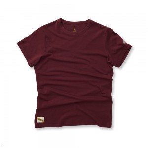 Burgundy Tracksmith Harrier Women's Tee | QEOBJ-7058