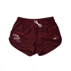 Burgundy Tracksmith London Men's Shorts | LUYGH-1732