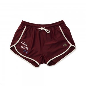 Burgundy Tracksmith London Women's Shorts | YILSQ-5647