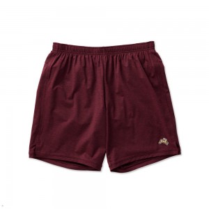 Burgundy Tracksmith Session Men's Shorts | ZDVLA-8245