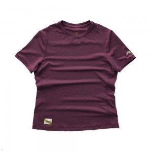 Burgundy Tracksmith Session Women's Tee | HWDTJ-0853