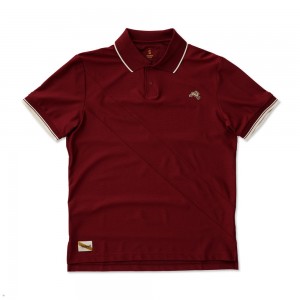 Burgundy Tracksmith Van Cortlandt Polo Men's Shirts | FIVUP-5627