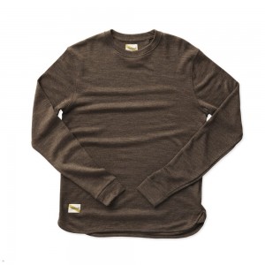 Coffee Tracksmith Downeaster Crew Men's Mid Layer | ETDAG-9821