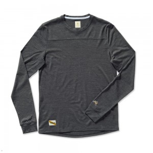 Dark Grey Tracksmith Harrier Long Sleeve Men's Shirts | ZNDGX-7829