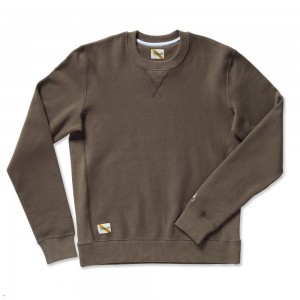 Dark Grey Tracksmith Trackhouse Crew Men's Sweatshirt | UHDGX-4265