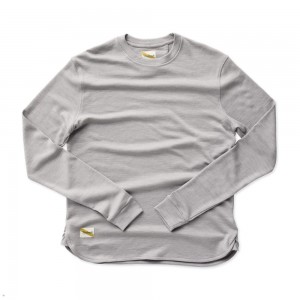 Grey Tracksmith Downeaster Crew Men's Mid Layer | VXWPL-3468