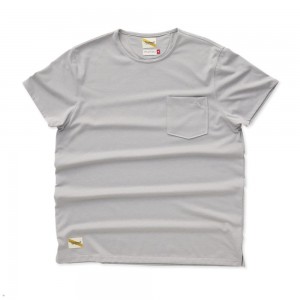 Grey Tracksmith Run Cannonball Run Men's Tee | HIUEQ-3187