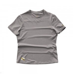 Grey Tracksmith Session Women's Tee | XROFD-0478