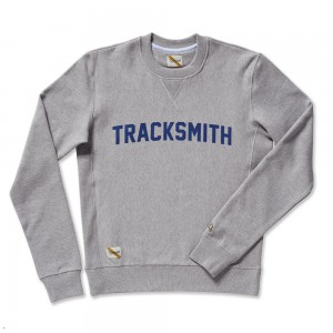 Grey Tracksmith Trackhouse Crew Men's Sweatshirt | UZPID-1805