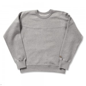 Grey Tracksmith Trackhouse Crew Women's Sweatshirt | AMSUE-0452