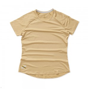 Khaki Tracksmith Twilight Women's Tee | QBDEC-9120