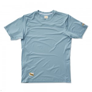 Light Blue Tracksmith Twilight Men's Tee | OJUFD-0743