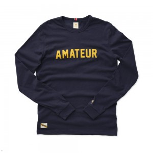 Navy Tracksmith Grayboy Long Sleeve Amateur Women's Shirts | BFNDK-1752