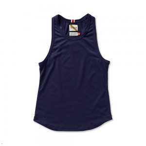 Navy Tracksmith Run Cannonball Run Women's Tank | MNPXJ-2965