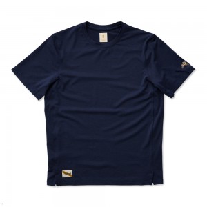 Navy Tracksmith Session Men's Tee | BGYNT-2758