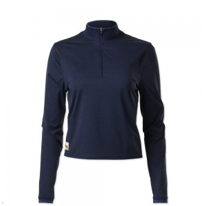 Navy Tracksmith Session Quarter Zip Women's Mid Layer | ZEUOD-5067