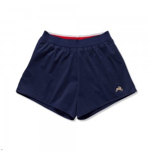 Navy Tracksmith Session Speed Men's Shorts | BJKWN-8267