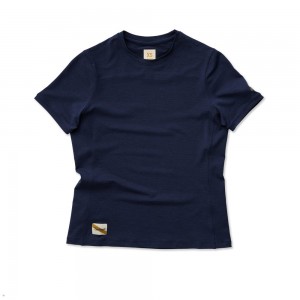 Navy Tracksmith Session Women's Tee | ZCMRJ-0169