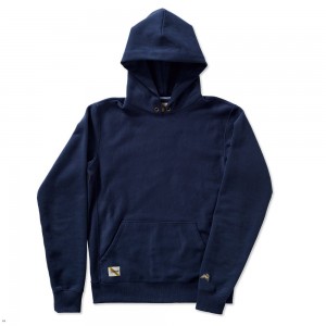 Navy Tracksmith Trackhouse Men's Sweatshirt | GNPDE-2734