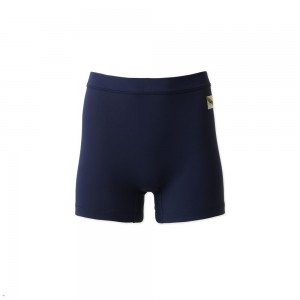 Navy Tracksmith Turnover Short Women's Tights | XHWAU-2819