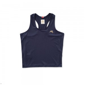 Navy Tracksmith Twilight Crop Women's Tank | XJALU-0165