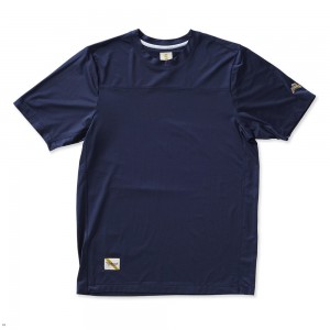 Navy Tracksmith Twilight Men's Tee | VXHZQ-2801