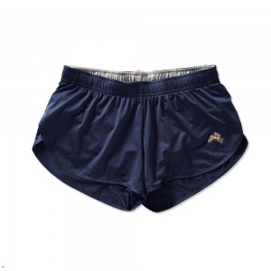 Navy Tracksmith Twilight Split Women's Shorts | SEKVG-5631