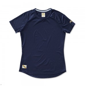 Navy Tracksmith Twilight Women's Tee | BAGTK-3981