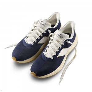 Navy White Tracksmith Eliot Runner Women's Shoes | KFMSL-0625