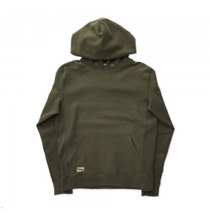 Olive Tracksmith Trackhouse Men's Sweatshirt | PWYUO-1843