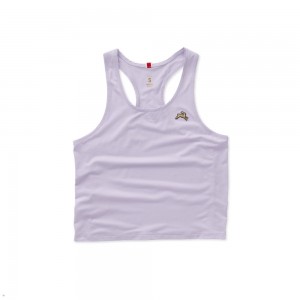 Purple Tracksmith Twilight Crop Women's Tank | TPOKA-8356