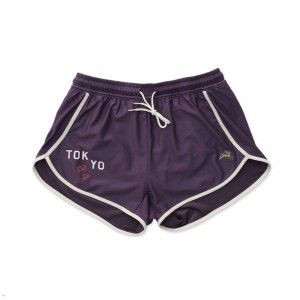 Purple White Tracksmith Tokyo Women's Shorts | QSGFE-9605